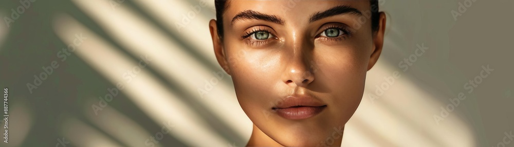 A young woman with radiant skin using a jade roller, promoting health and beauty, A young woman with radiant skin using a jade roller, promoting health and beauty,
