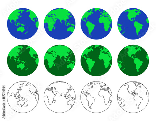 Blue, Green, and Black Stroked Earth