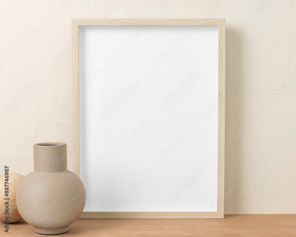 Wall art mockup png, picture frame in zen style home interior decor Wall art mockup png, picture frame in zen style home interior decor
