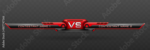 Versus Lower Third in Black and Red for Esports, Gaming, and Sports Broadcasts
