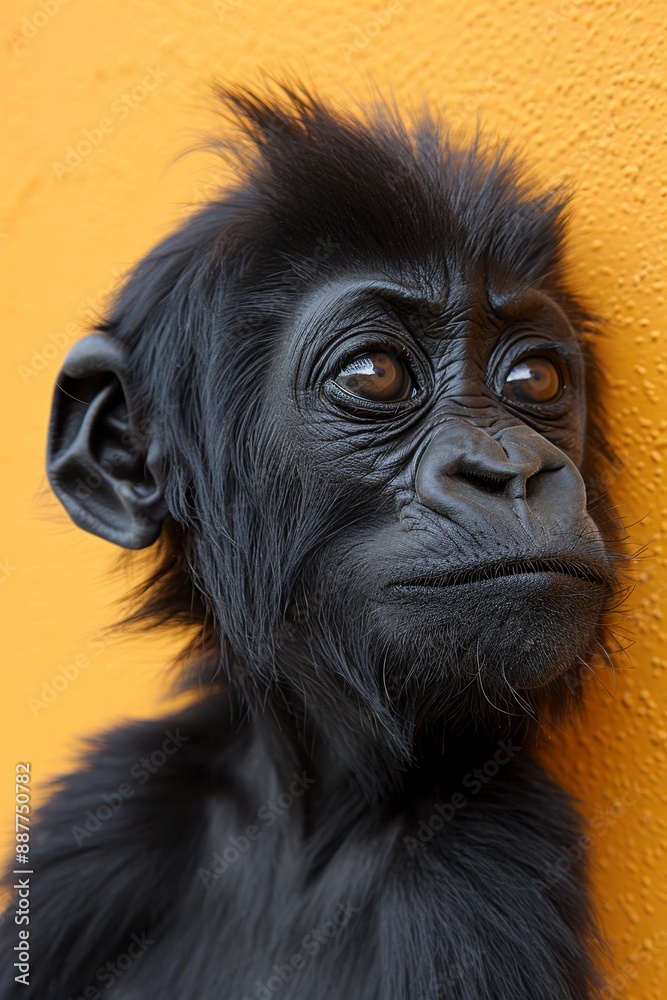 Serious gorilla in astronaut suit against vibrant background, a striking portrait Serious gorilla in astronaut suit against vibrant background, a striking portrait