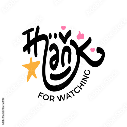 A vibrant end screen design vector with a "Thank You for Watching" message.