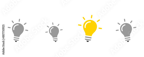 Idea bulb icon set. Bulb icon. Brainstorming. Creativity Idea Vector illustration in white background.