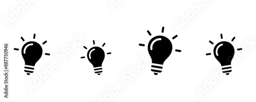 Idea bulb icon set. Bulb icon. Brainstorming. Creativity Idea vector illustration.