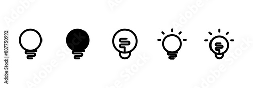 Creative concept idea set vector illustration. Lamp idea business concept. Power energy.