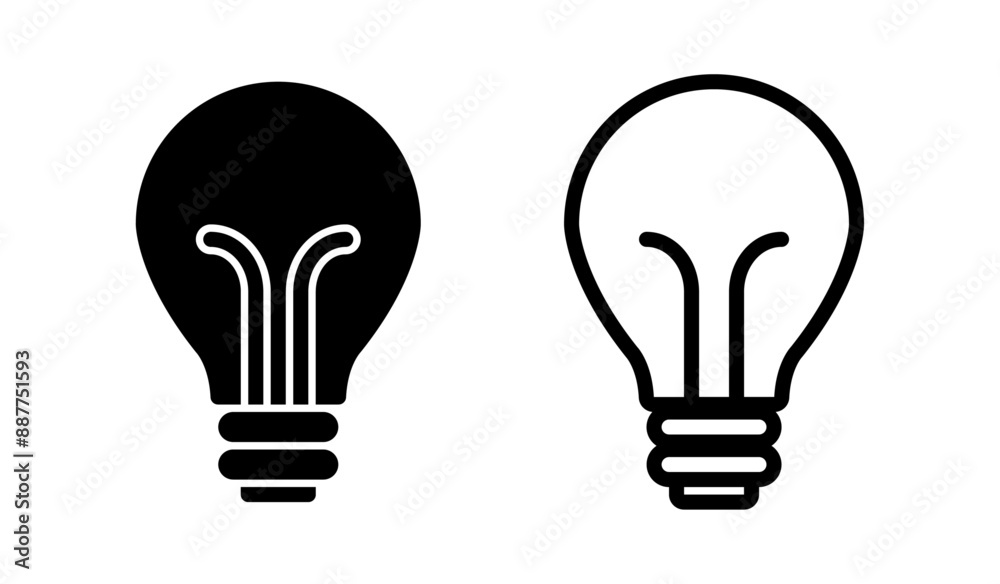 Light bulb icon vector. Energy and thinking symbol. Vector illustration on a white background. Light bulb icon vector. Energy and thinking symbol. Vector illustration on a white background.