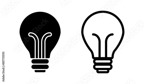 Light bulb icon vector. Energy and thinking symbol. Vector illustration on a white background.