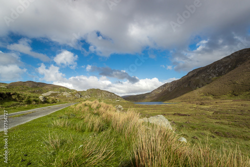 Road to An Port with a lake in the background. Landscape. Donegal. Ireland