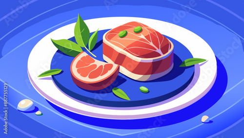 Meat: an appetizing illustration in bright colors.Delicious meat: vector illustration in juicy shades.Colorful meat: an appetizing picture for your menu.