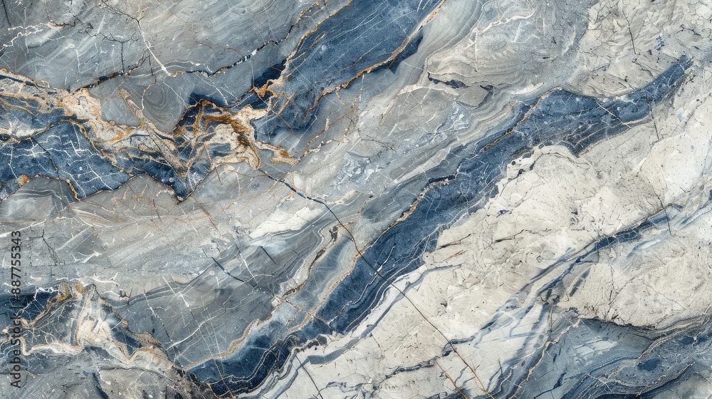 Blue and gray marble texture with elegant gold veins Blue and gray marble texture with elegant gold veins
