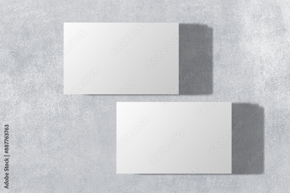Png business card mockup on concrete background in front and rear view Png business card mockup on concrete background in front and rear view