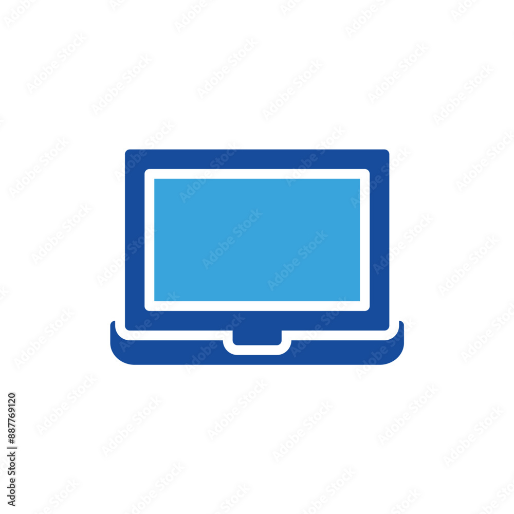 laptop icon vector or logo illustration glyph blue color style laptop icon vector or logo illustration glyph blue color style