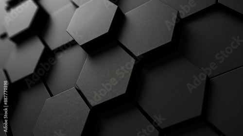 Obraz na płótnie Abstract black texture background hexagon carbon w salonie