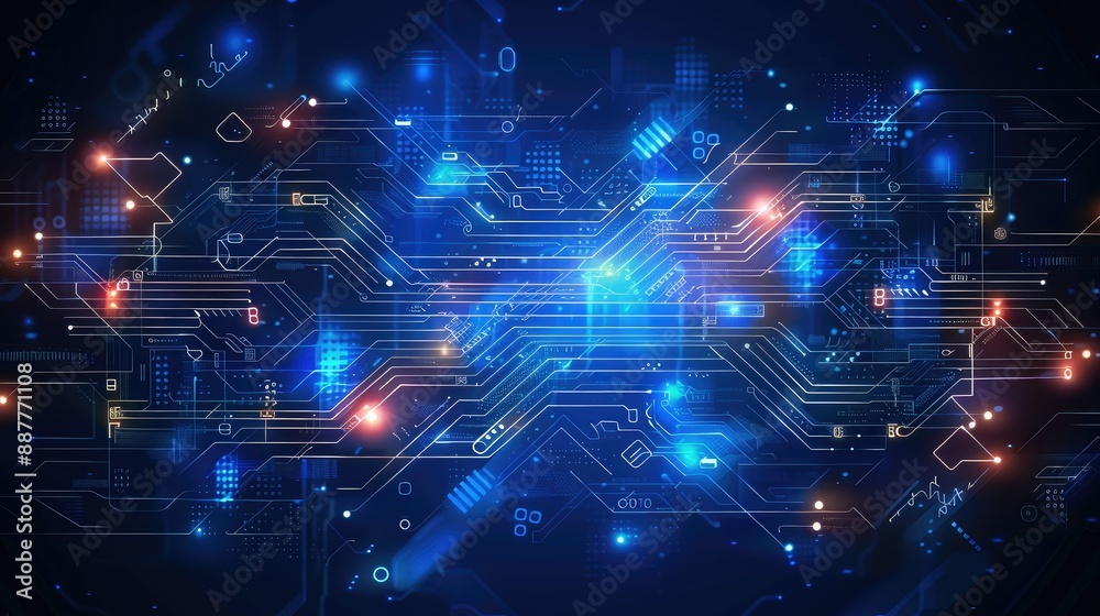 Abstract futuristic electronic circuit technology background