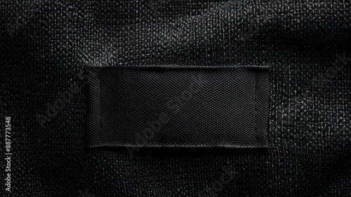 Black Label Tag on a Fabric Background