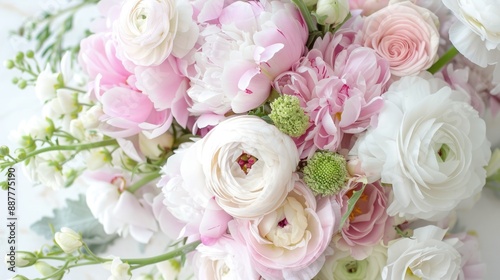 A bouquet of flowers with pink and white flowers © siriwan