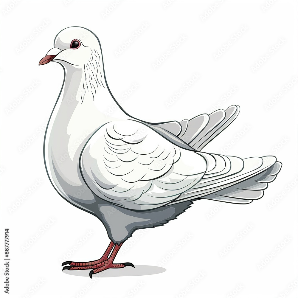 Dove Classic fashion cartoon isolated whitebackground