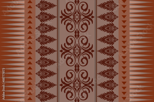 Brown Native American  pattern design for background or wallpaper and clothing .