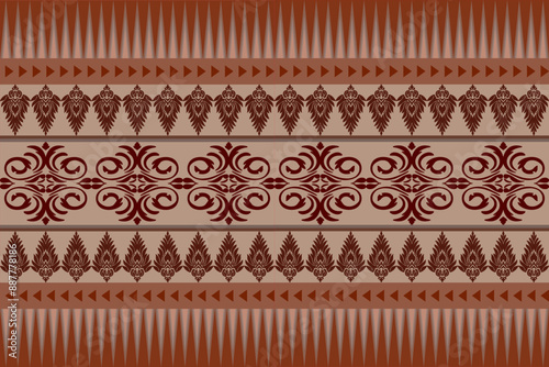 Brown Native American  pattern design for background or wallpaper and clothing .