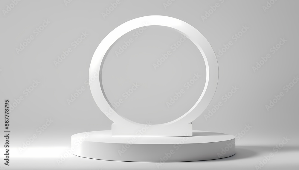 White Podium In A Minimalistic Style Product Photography Generative Ai Illustration