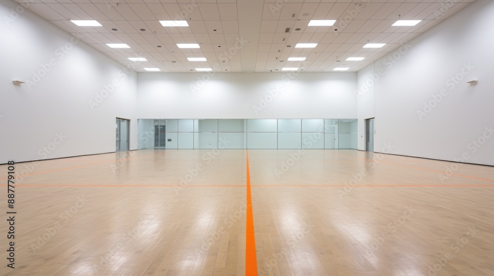 Serene Empty Squash Court with Neat Walls and Floor