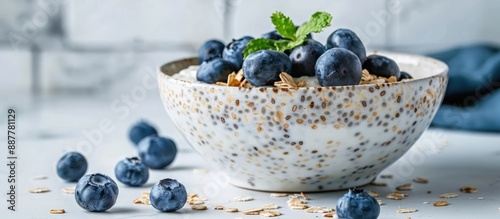A chia pudding topped with ...