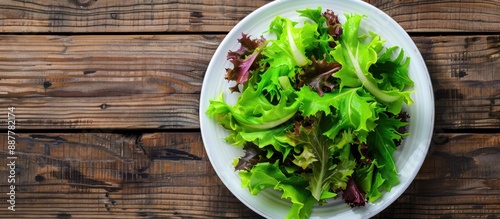 Top view of a salad with cr...