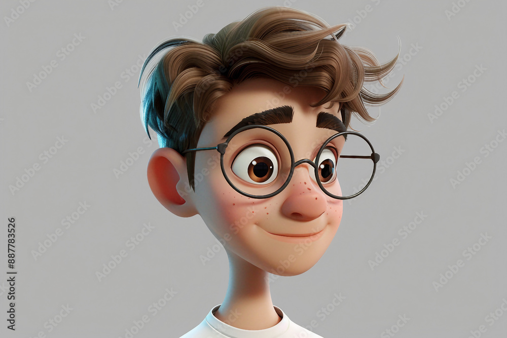 3D cartoon character children comics illustration of funny cute boy generative AI 3D cartoon character children comics illustration of funny cute boy generative AI