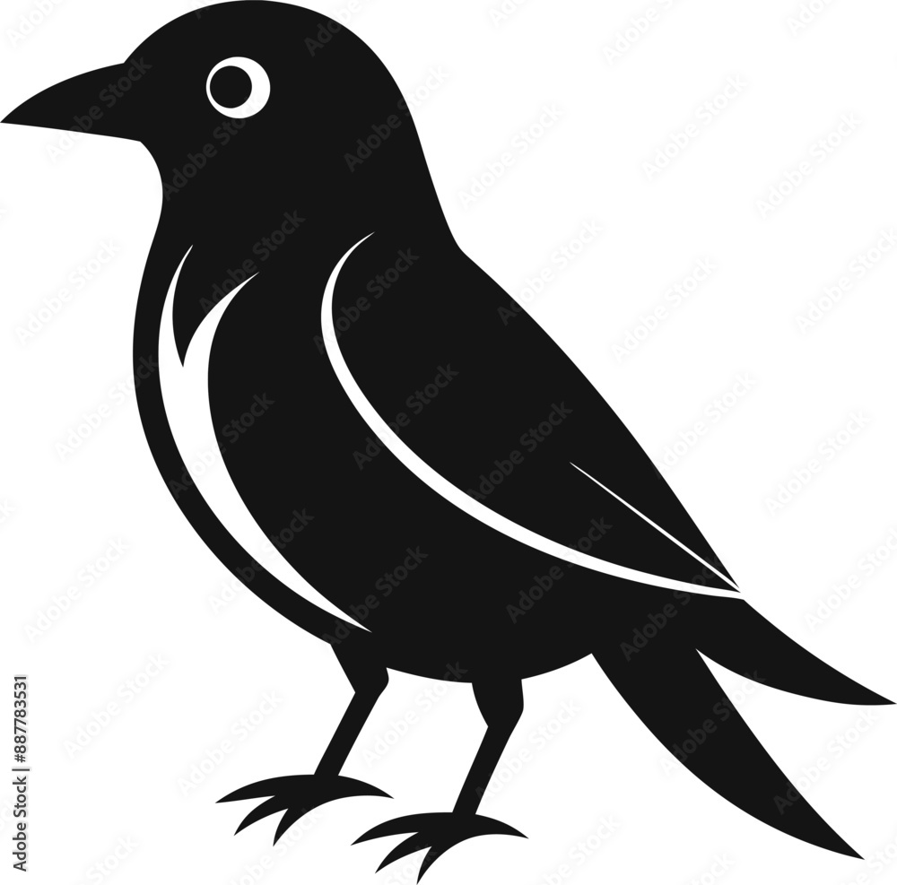 Fototapeta premium Bird vector Art Silhouette illustration. Generative AI