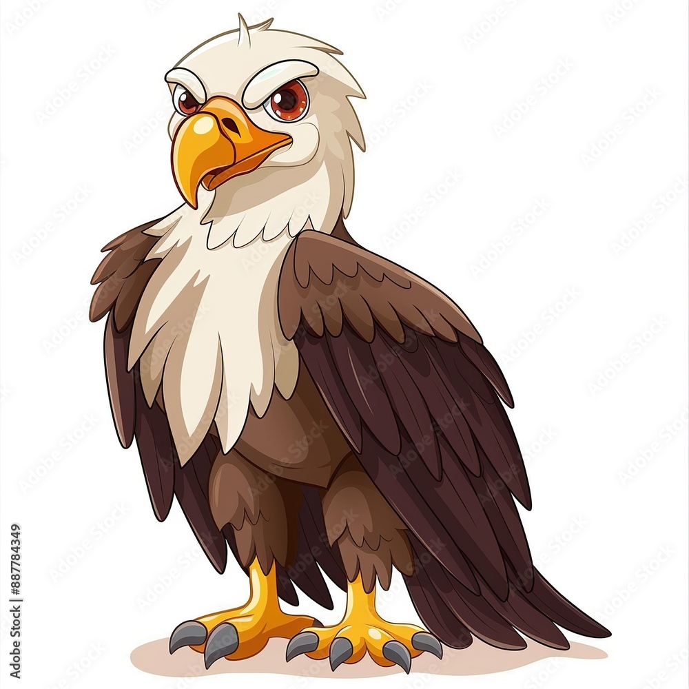 Fototapeta premium Eagle Retro animal fashion cartoon isolated whitebackground