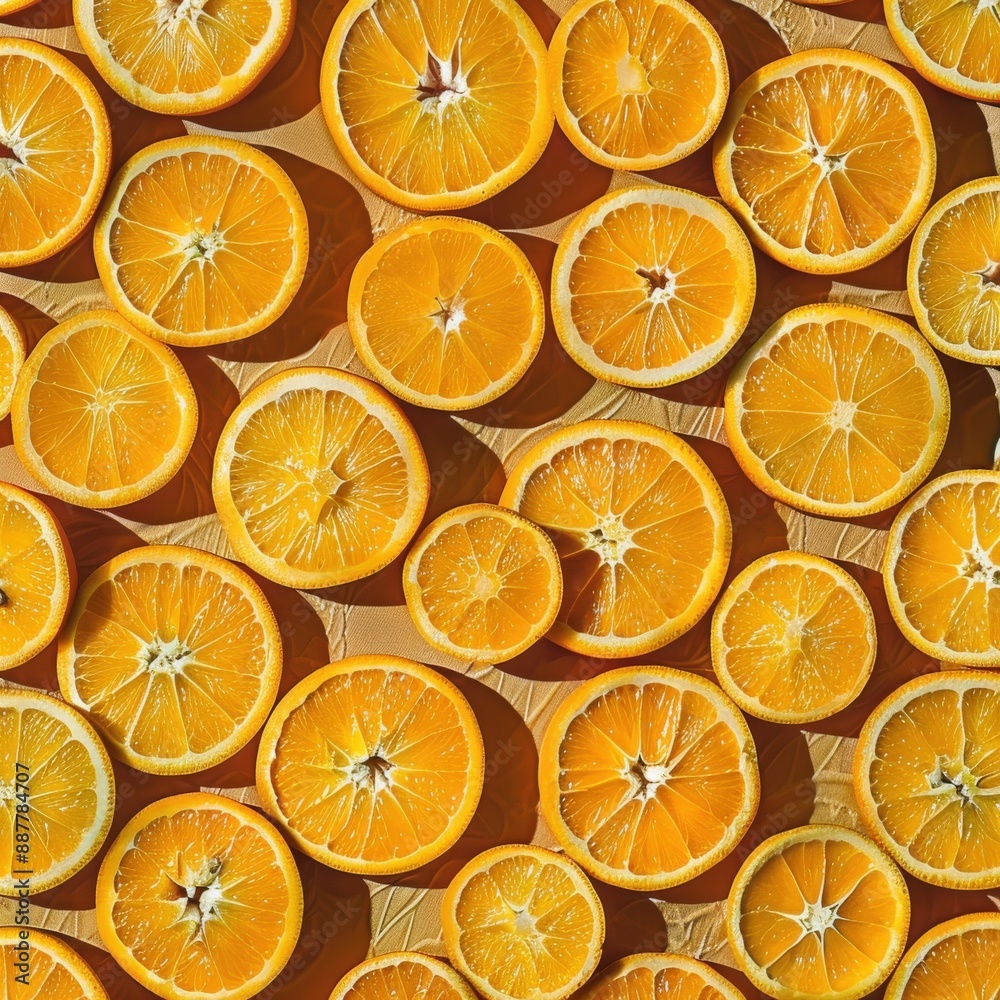 Freshly Sliced Oranges in Morning Sun 