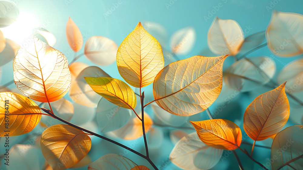 Close-up, Autumn Leaves, Background Concept.