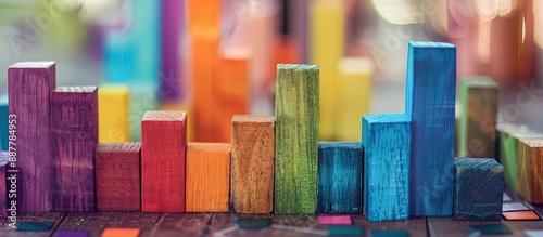 Close up of colored wooden ...