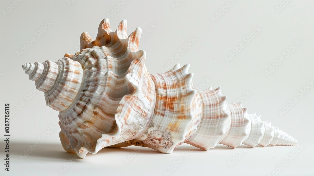 White background with a live conch White background with a live conch