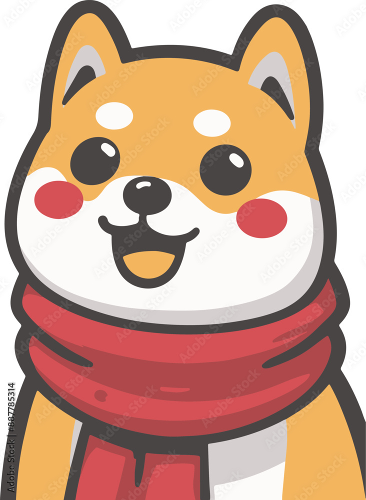 A cute cartoon dog clapping hands in minimal flat style A cute cartoon dog clapping hands in minimal flat style