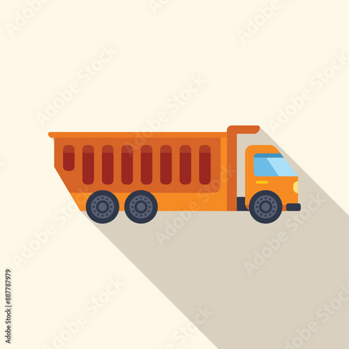 Orange tipper truck transporting building materials on a construction site