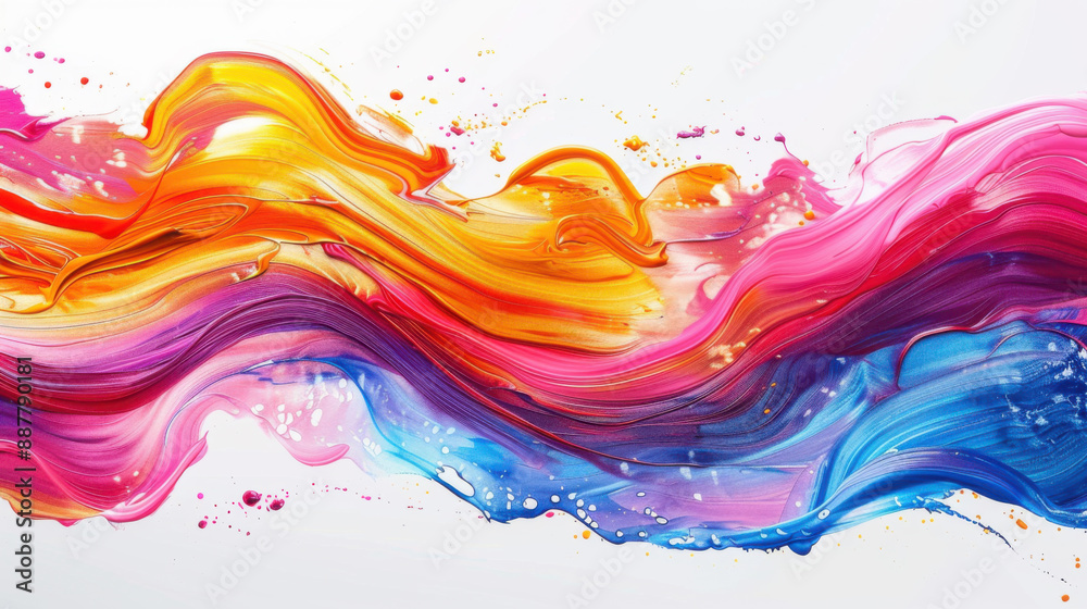 Fototapeta premium An abstract poster depicting the collision of highly saturated colorful paints