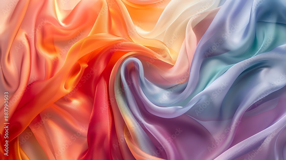 Obraz premium wavy texture of soft colorful fabric