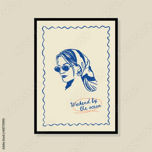 La Dolce Vita hand drawn vector illustration in a poster frame. Art for poster design, postcards, branding, logo design, background.