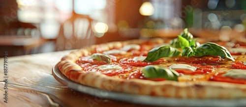 Pizza on a restaurant table...