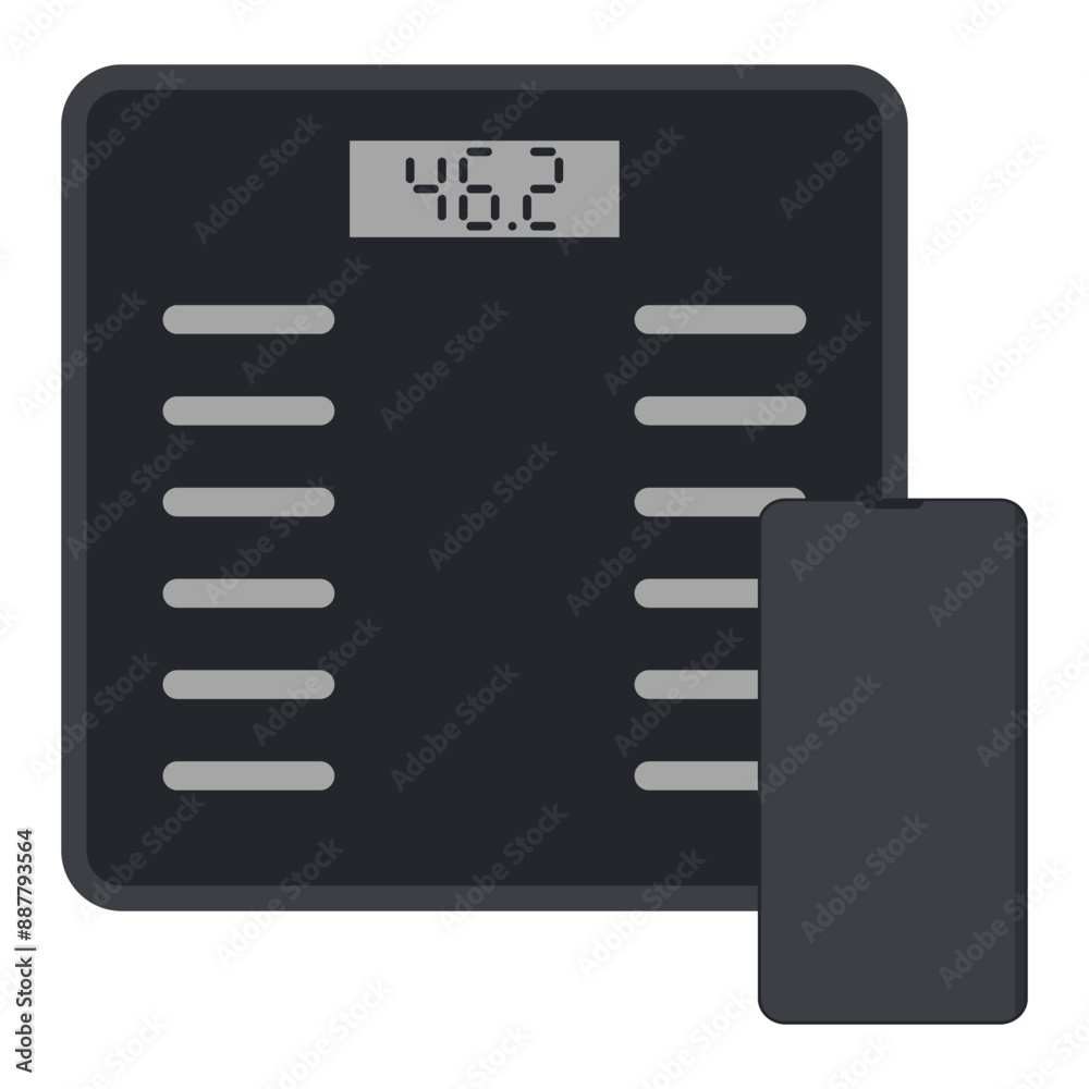 Smart scale for body fat vector cartoon illustration isolated on a white background. Smart scale for body fat vector cartoon illustration isolated on a white background.