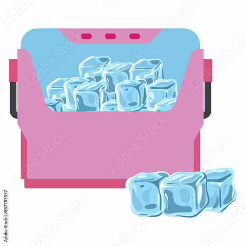 Automatic ice maker vector cartoon illustration isolated on a white background.