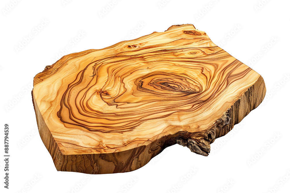 Board of figured Olive tree wood on transparent background Generative Ai Board of figured Olive tree wood on transparent background Generative Ai