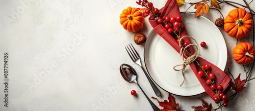 Stylish autumn table settin...
