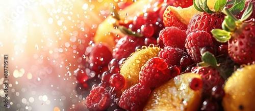 Fresh fruits background fea...
