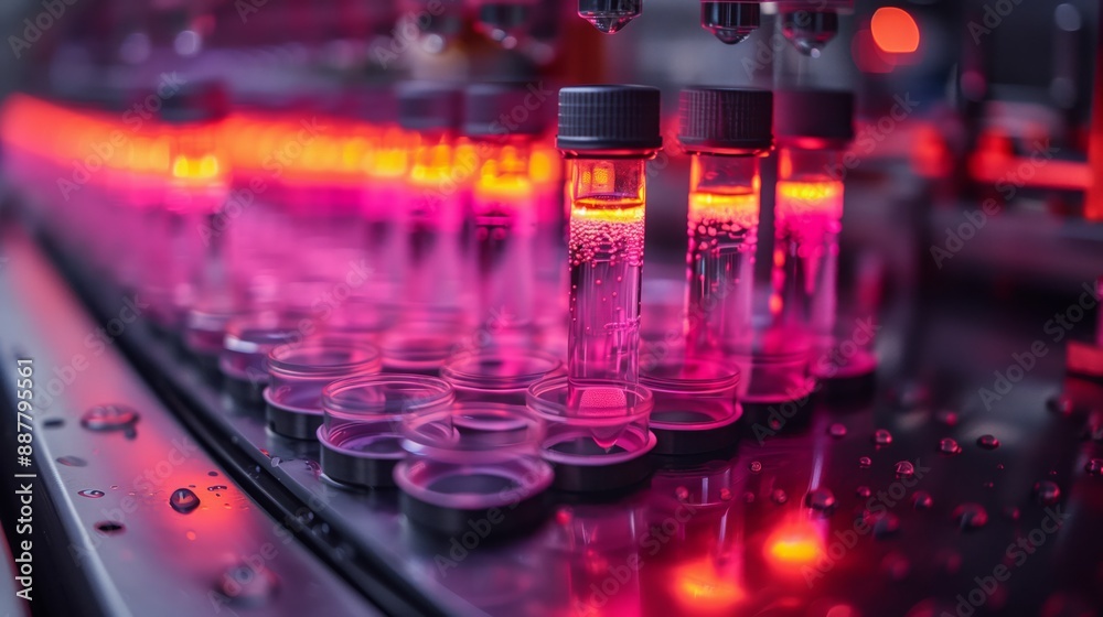 A close-up view of lab-on-a-chip devices in a research facility, showcasing the intricate components and processes involved in microfluidic analysis. A close-up view of lab-on-a-chip devices in a research facility, showcasing the intricate components and processes involved in microfluidic analysis.