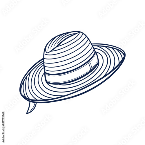 Hat line art vector illustration