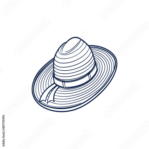 Hat line art vector illustration