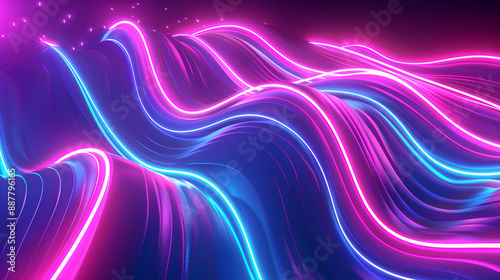 Vibrant Big Neon Wave Background