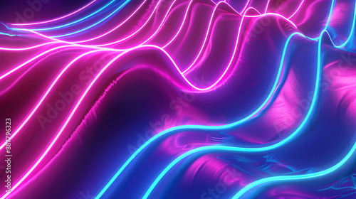 Vibrant Big Neon Wave Background